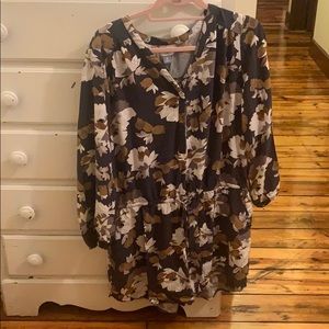 dark gray floral romper